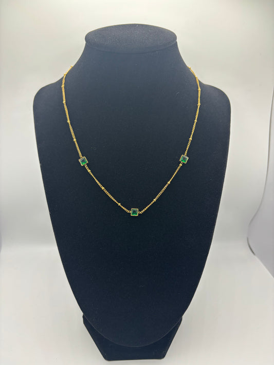 Green stone necklace