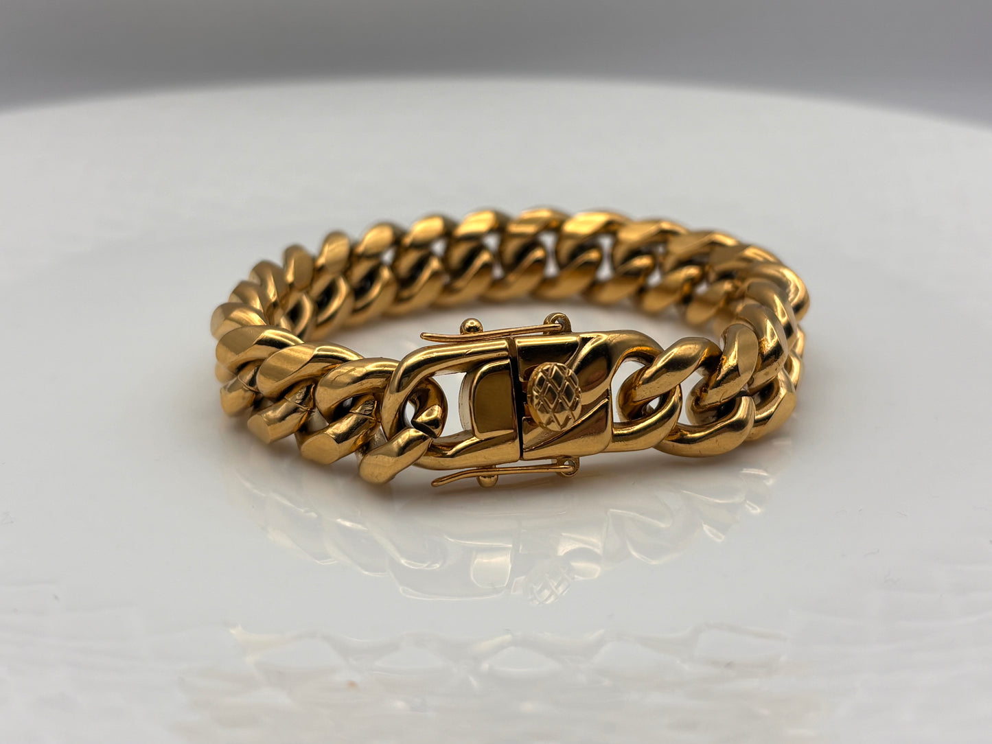 Gold Cuban Chain bracelet - 12mm
