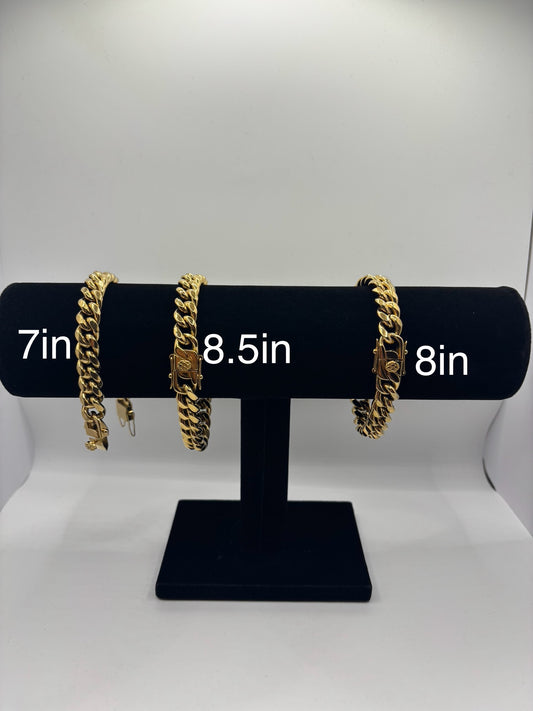 Gold Cuban Link bracelet -10mm