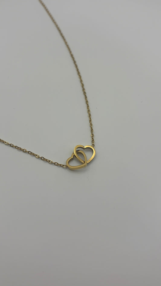 Double heart necklace