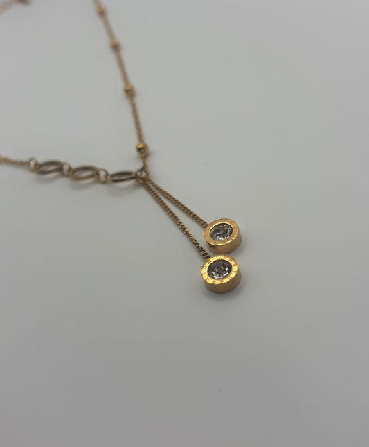 Double stone necklace