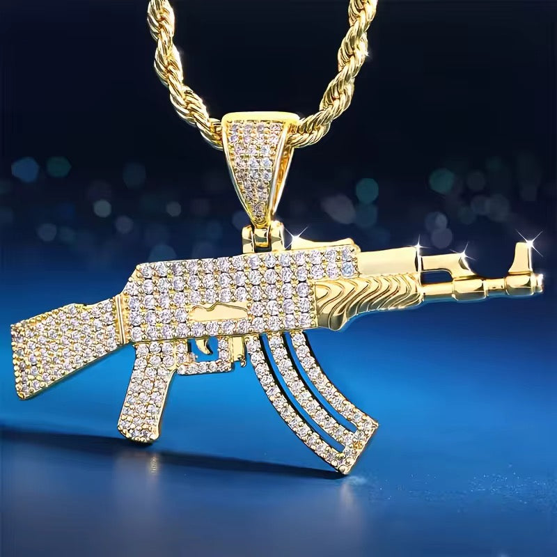 AK-47 iced out pendant