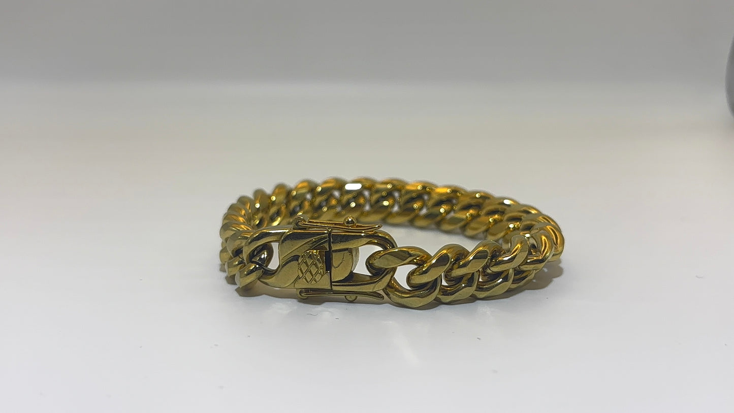 Gold Cuban Link bracelet -10mm