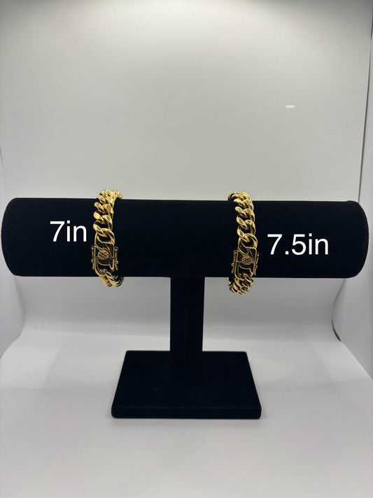 Gold Cuban Chain bracelet - 12mm