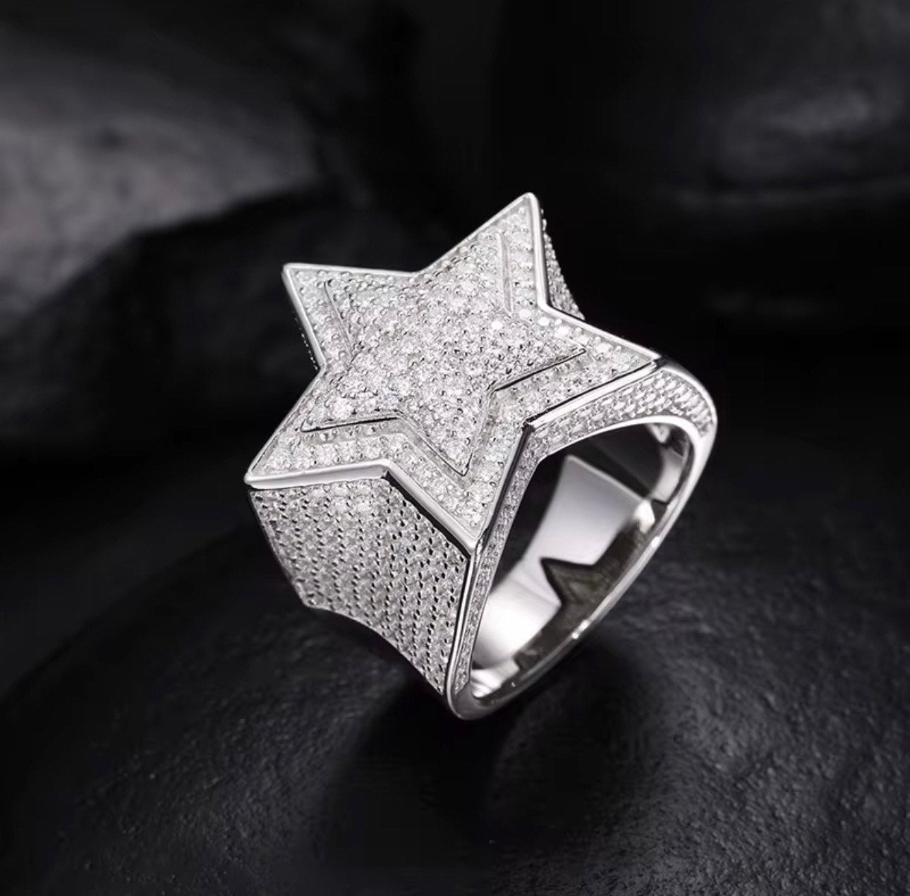 Iced out Star Ring
