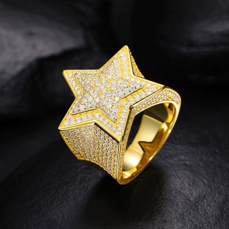 Iced out Star Ring