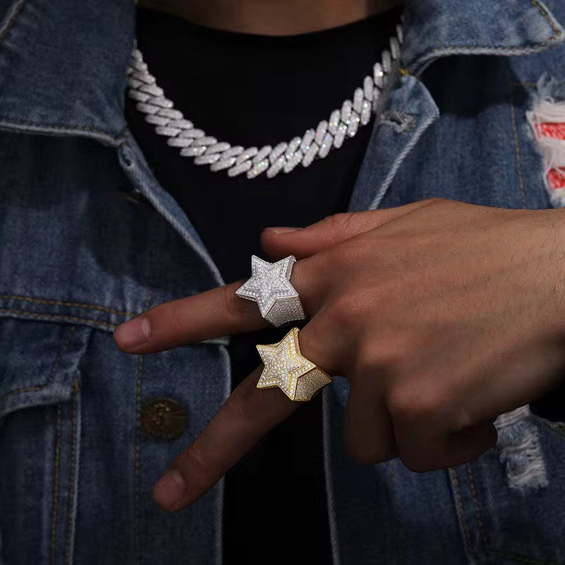 Iced out Star Ring